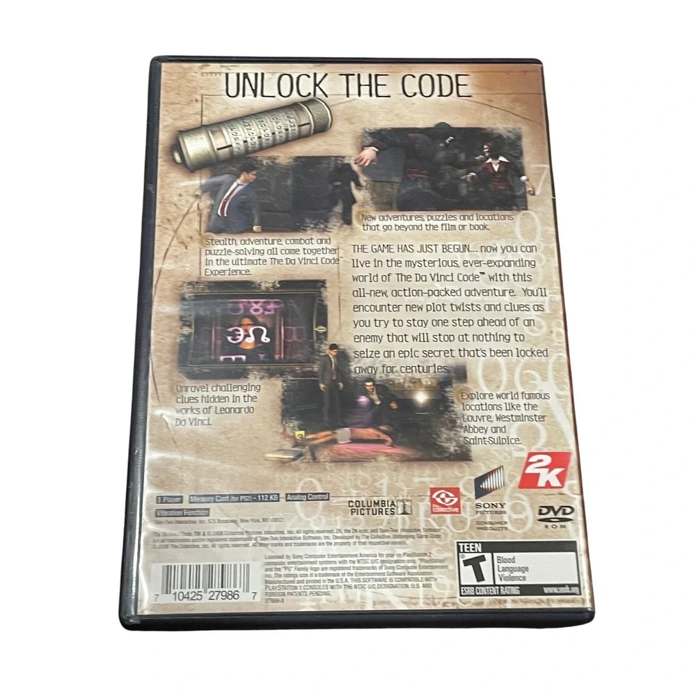 The Da Vinci Code Sony PlayStation 2 PS2 Game 2K Games Action Adventure CIB
